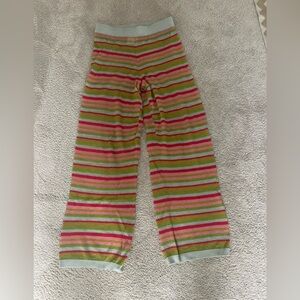 Daily Drills Pants Womens M Medium Multi Kid Mohair Merino Wool Blend Striped